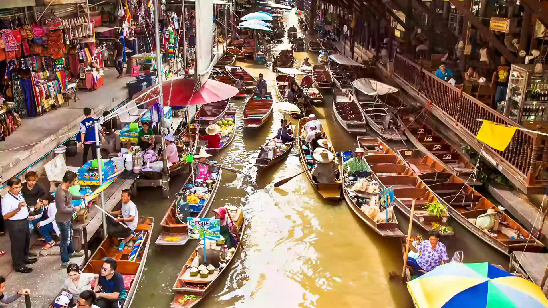 Damnoen Saduak Floating Market-destinasi wisata bangkok thailand